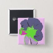 Color Splash/PopArt-Blume Button (Vorne & Hinten)