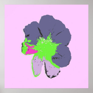 Color Splash/PopArt-Blume Poster