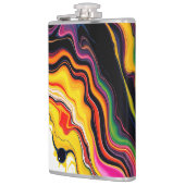 Color Splash Swirl - Vibrant Abstract Drip Art Flachmann (Links)