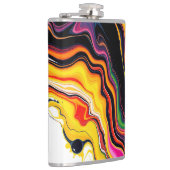 Color Splash Swirl - Vibrant Abstract Drip Art Flachmann (Rechts)