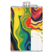 Color Splash Swirl - Vibrant Abstract Drip Art Flachmann (Rückseite)