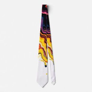 Color Splash Swirl - Vibrant Abstract Drip Art Krawatte