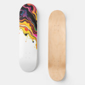 Color Splash Swirl - Vibrant Abstract Drip Art Skateboard (Vorderseite)