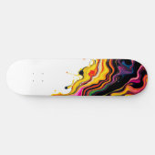 Color Splash Swirl - Vibrant Abstract Drip Art Skateboard (Horizontal)