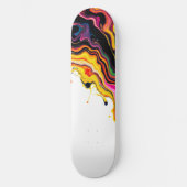 Color Splash Swirl - Vibrant Abstract Drip Art Skateboard (Vorderseite)