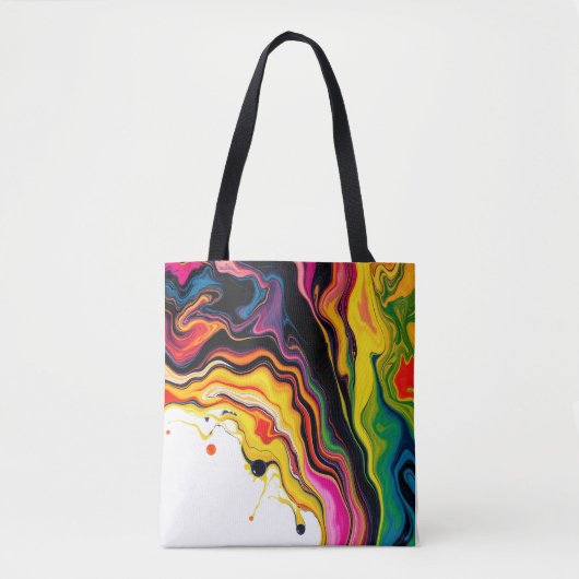 Color Splash Swirl - Vibrant Abstract Drip Art Tasche (Vorderseite)
