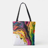 Color Splash Swirl - Vibrant Abstract Drip Art Tasche (Rückseite)