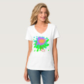 Color Splash women's basic V-neck tshirt (Vorderseite Vollansicht)
