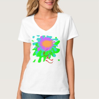 Color Splash women's basic V-neck tshirt