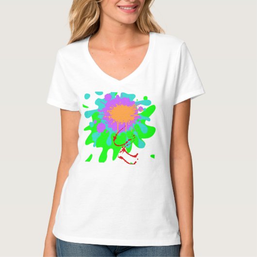 Color Splash women's basic V-neck tshirt (Vorderseite)