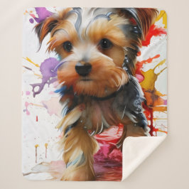 Color Splash Yorkie Puppy - Artistic Wrapping Pape Sherpadecke