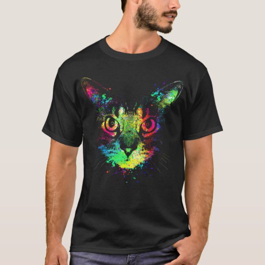 Color splatter cat T-Shirt (Vorderseite)