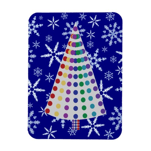 Color Spray Weihnachtsbaum auf Snowflake Blizzard Magnet (Vertikal)