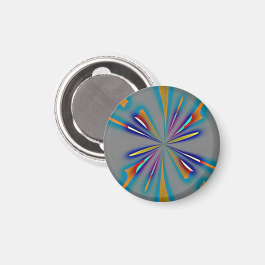 Color Starburst on Grey Magnet (Vorderseite/Rückseite)