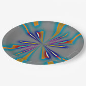 Color Starburst on Grey Pappteller (Schrägansicht)