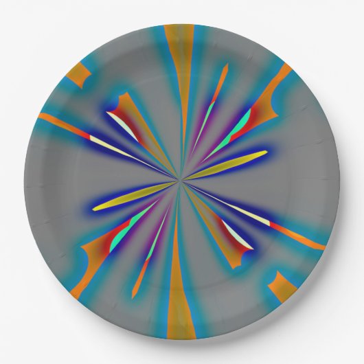Color Starburst on Grey Pappteller (Vorderseite)
