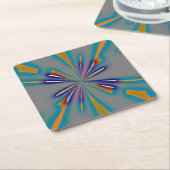 Color Starburst on Grey Rechteckiger Pappuntersetzer (angewinkelt)
