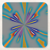 Color Starburst on Grey Rechteckiger Pappuntersetzer (Vorderseite)