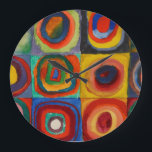 Color Study, 1913 by Wassily Kandinsky Große Wanduhr<br><div class="desc">Wassily Kandinsky - Color Study,  Squares With Concentric Circles,  1913. Wassily Wassilyevich Kandinsky (1866-1944) was a Russian painter and art theorist.</div>
