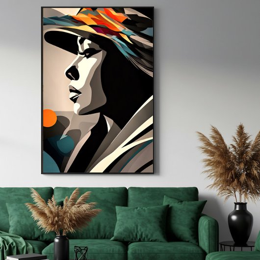 Color Symphony on Abstrakt Face Poster