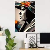 Color Symphony on Abstrakt Face Poster (Heimbüro)