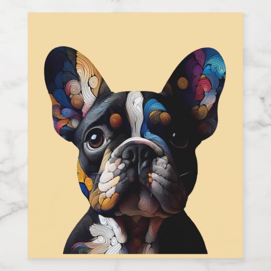 Color Theory Frenchie Weinetikett (Einzelnes Label)