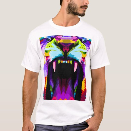 Color Tiger Roar T-Shirt (Vorderseite)