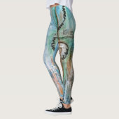 color turquesa con notas musicales leggings (Links)