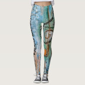 color turquesa con notas musicales leggings (Vorderseite)