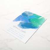 Color Wash Blue Green Grad Party Silver Folieneinladung (Gedreht)