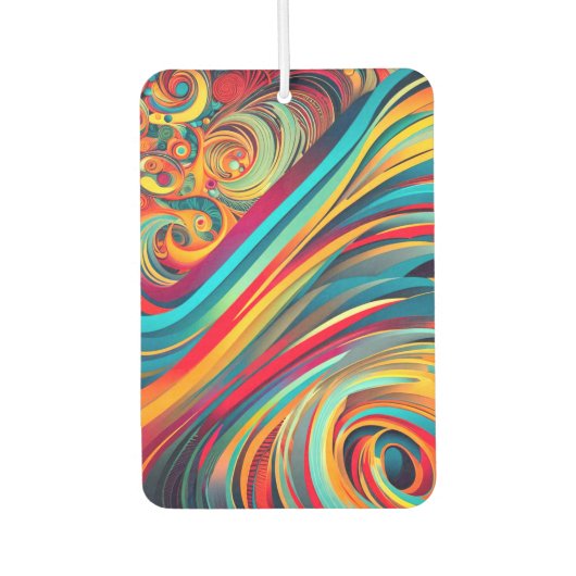 Color Wave Fusion – Modern Abstract Swirl Art Autolufterfrischer (Vorderseite)