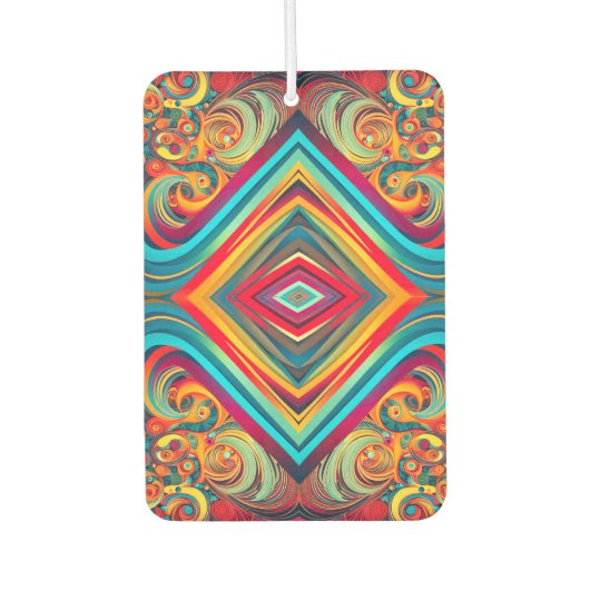 Color Wave Fusion – Modern Abstract Swirl Art Autolufterfrischer (Vorderseite)