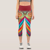 Color Wave Fusion – Modern Abstract Swirl Art Capri Leggings (Vorderseite)