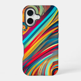 Color Wave Fusion – Modern Abstract Swirl Art iPhone 16 Hülle