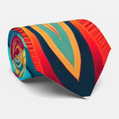 Color Wave Fusion – Modern Abstract Swirl Art Krawatte (Gerollt)