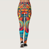 Color Wave Fusion – Modern Abstract Swirl Art Leggings (Rückseite)