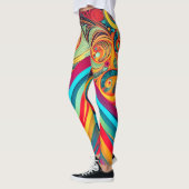 Color Wave Fusion – Modern Abstract Swirl Art Leggings (Links)