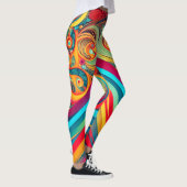 Color Wave Fusion – Modern Abstract Swirl Art Leggings (Rechts)
