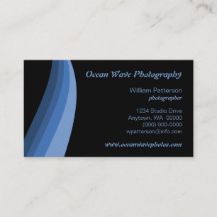 Color Waves Business Card, Ocean Blue Visitenkarte