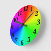 Color Wheel Clock - Big Numbers Runde Wanduhr (Winkel)