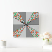 Color Wheel Grey adjustable with Pattern Quadratische Wanduhr (Zuhause)