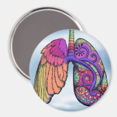 Color Winged Paisley Lung Magnet (Vorderseite/Rückseite)