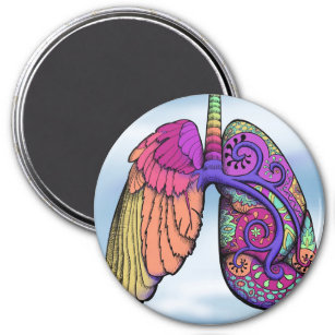 Color Winged Paisley Lung Magnet