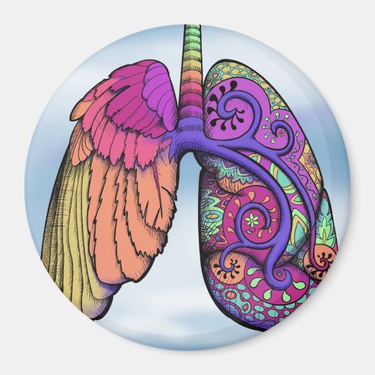 Color Winged Paisley Lung Magnet (Vorne)