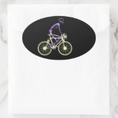 Color X-Ray Skelettfahrrad Ovaler Aufkleber (Tasche)
