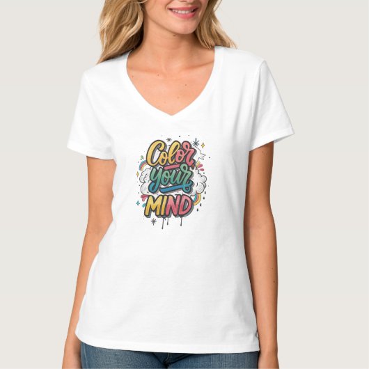 "Color Your Mind" Graffiti Art T-Shirt (Vorderseite)