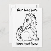Colorable Kawaii Dragon Postkarte (Vorne/Hinten)