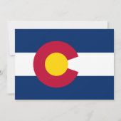 Coloradan Flag, Fahne von Colorado Wedding Einladung (Rückseite)