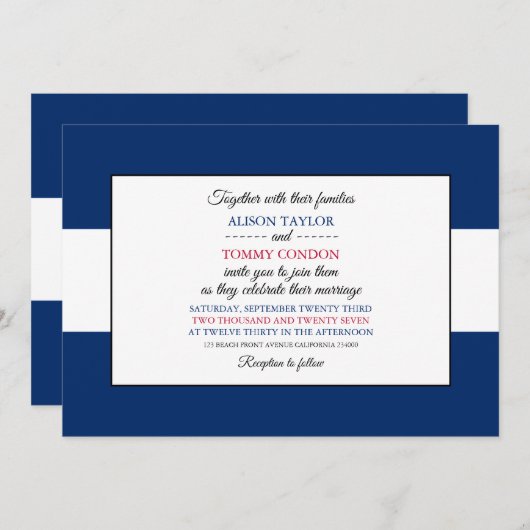 Coloradan Flag, Fahne von Colorado Wedding Einladung (Vorne/Hinten)