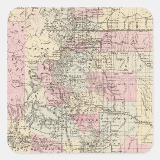 Colorado 14 quadratischer aufkleber (Vorderseite)